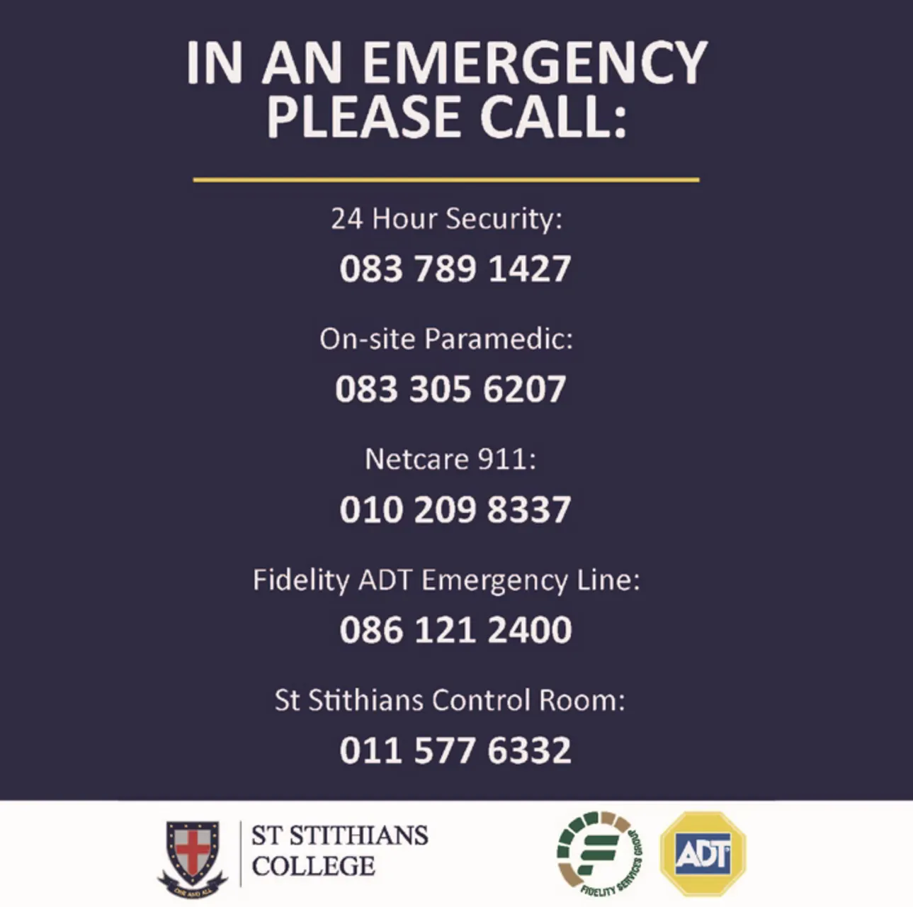 E Mergency details